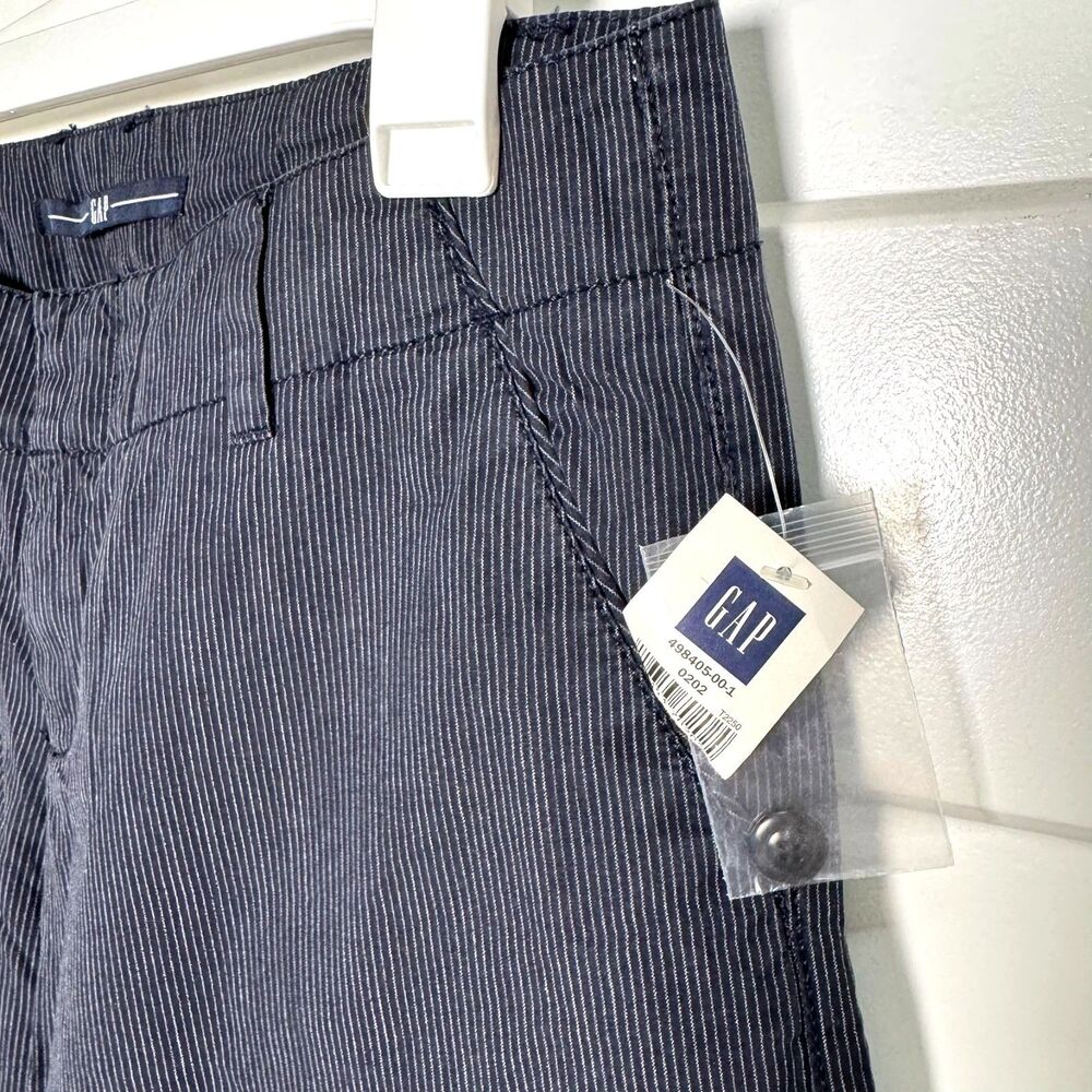 GAP Womens 2 Navy Pinstripe Pants Straight Leg Dress Trousers Work Office NWT